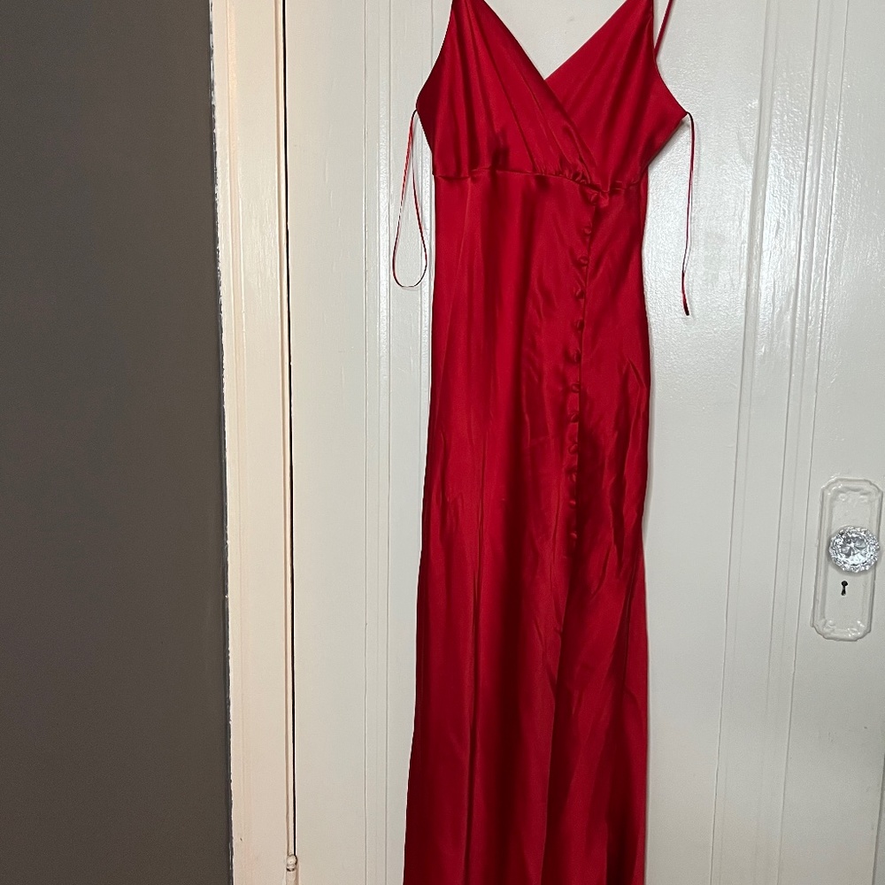 Red silk dress